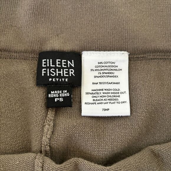 Eileen Fisher Petite Two Piece Cotton Warm Up Suit Fill Zip Jacket PL/Pants PS - Picture 16 of 16
